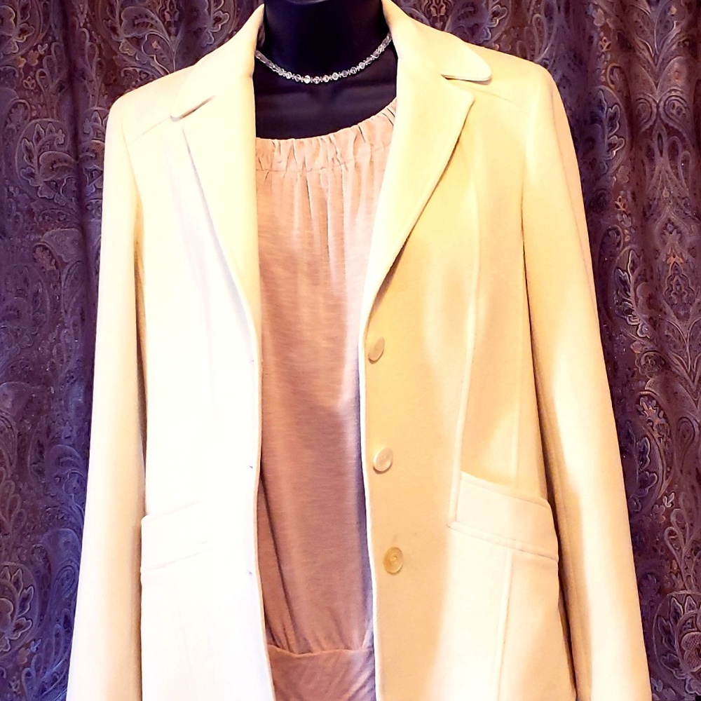 Zenobia Cream Virgin Wool Angora Blazer / Jacket